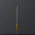 Sharp Knife With Silver Blade And Orange Handle On Dark Background
