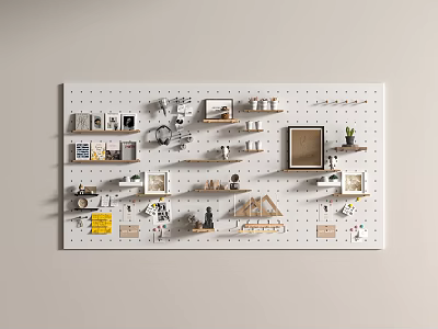 Modern display wall modern hole board 3d model