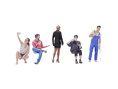 Many characters 3d model