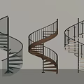 Modern Spiral Staircase Design With Glass Railings Wooden Steps And Metal Structure