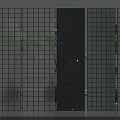 Contemporary Room Divider Featuring Grid Design Transparent Glass And Textured Panels For Home Interior