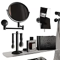 Stylish Modern Bathroom Accessories With Toilet Brush Toilet Paper Holder And Transparent Holders