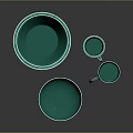 Teal Colored Dinnerware Set Including Bowls Plate And Mugs For Home Daily Use