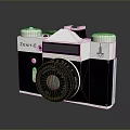 Vintage ZENTE Film Camera With Silver Black Body And Purple Lens