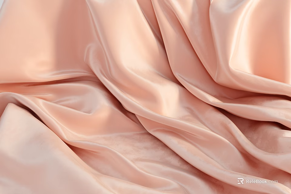 Soft Light Pink Silk Fabric With Smooth Texture 3d model