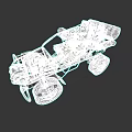 Vintage Modified Off Road Car With Metal Frame Spare Tires And Equipment