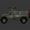 Green Military Vehicle With Roof Mounted Equipment Red Components And Number 44