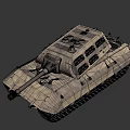 Military Gray Armored Tank With Long Gun Barrel Heavy Tracks And Reinforced Turret