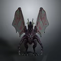 Mythical Dragon Game Movie Character With Large Wings Spiked Horns And Scaled Body