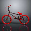 Stylish BMX Bike With Black Frame Red Wheels And Red Seat