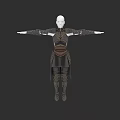 Dark Colored Role Play Costume With Intricate Details Waist Sash Sleeve Stripes And Long Hem