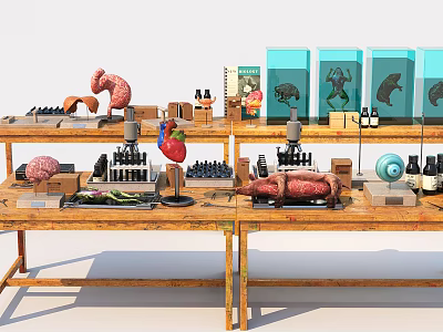 Chemical laboratory Modern experimental equipment 3d model