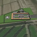 Site Plan Layout Featuring Main Building Green Space And Parking Area Design