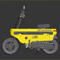 Yellow Lightweight Motorcycle With Front Headlight Handlebar Mirrors Storage And Compact Design 3d model