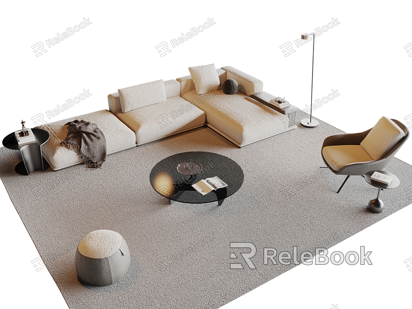 Modern sofa coffee table combination model