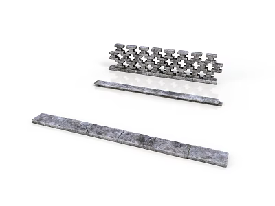 Stone Slabs And Decorative Grille With Textured Design For Architectural Use 3d model