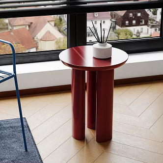 Antique Style Side Table Round Side Table Small Round Table No Fire Aromatherapy Light Luxury Corner Table 3d model