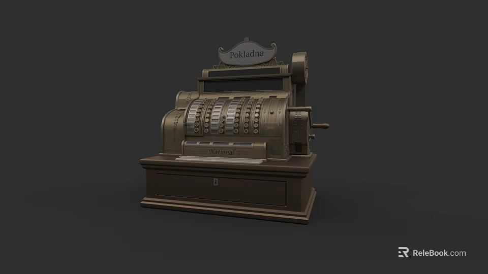 School History Museum Features Vintage Cash Register As Historical Exhibit 3d model 