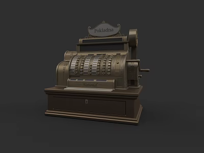 School History Museum Features Vintage Cash Register As Historical Exhibit 3d model