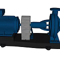 Blue Industrial Pump With Electric Motor And Base Mount Structure 3d model