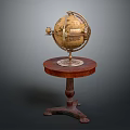 Elegant Vintage Globe Decorative Ornament Set With Wooden Stand For Home Decor
