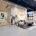 Sunny Gym Fitness Center Interior With Equipment And Lounge Area