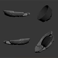 Gray And Black Mechanical Equipment Components With Circular Structures And Textures 3d model