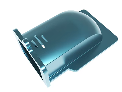 Blue Industrial Metal Component With Smooth Glossy Finish And Irregular Shape 3d model