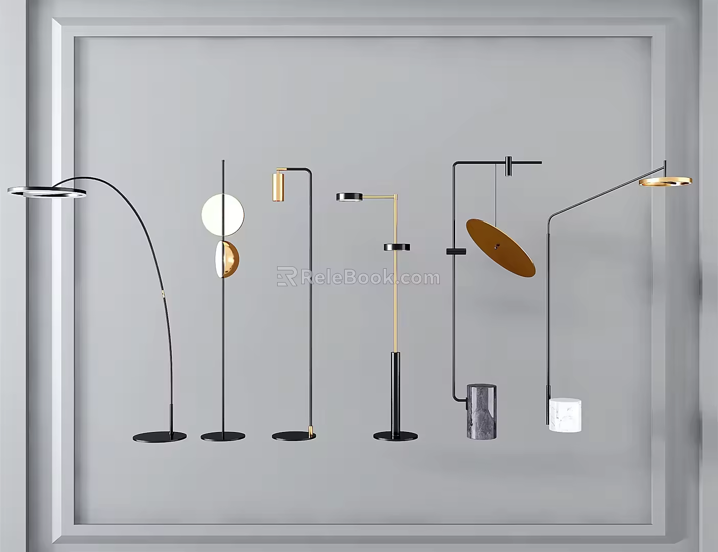 Floor Lamp Simple Metal Floor Lamp 3d model