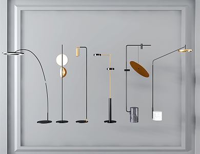 Floor Lamp Simple Metal Floor Lamp 3d model