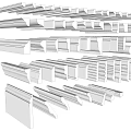 Modern plaster line skirting line plaster line combination 3d model