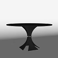 Modern Black Round Dining Table With Unique Stylish Base Design 3d model