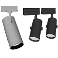 Modern Track Mounted Downlights and Spotlights in Silver and Black for Home Lighting