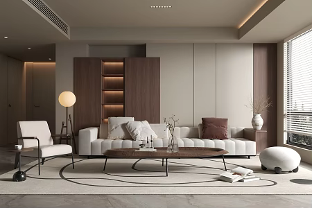 Middle-ancient style living room living room sofa coffee table combination 3d model
