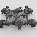 Commercial Vehicle Chassis With Heavy Duty Axles Suspension System Mechanical Components And Wheels