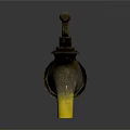 Vintage Metal Faucet With Dripping Water And Reflection On Dark Background