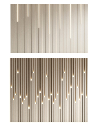 Wood veneer background wall grille background wall lamp wall 3d model