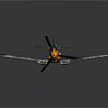Aerospace Themed Model Aircraft With Gray Body Yellow Propeller And Wings Design