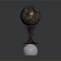 Decorative Spherical Equipment With Woven Texture And Chain Decorations On Silver Base