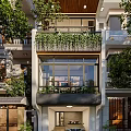 Modern Detached Villa With Multi Story Design Large Glass Windows Greenery Balconies And Surrounding Trees