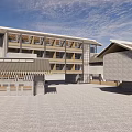 New Chinese style other small public built SU model 3d model