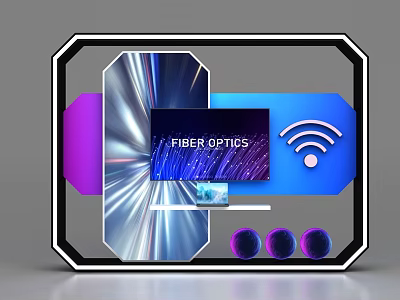 Modern Display Shelves With Fiber Optic Lighting And WiFi Connectivity Features 3d model