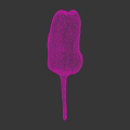 Vibrant Fresh Ripe Purple Eggplant With Green Stem On Gray Background