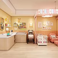 Cozy Pastel Themed Baby Care Room With Complete Nursing Facilities And Comfortable Indoor Rest Space