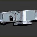Vintage Retro Design Electronic Camera With Classic Lens And Metal Body