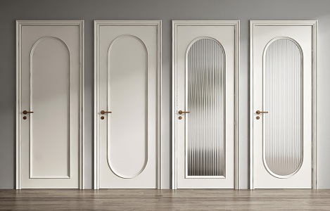 French swing single door 3d model