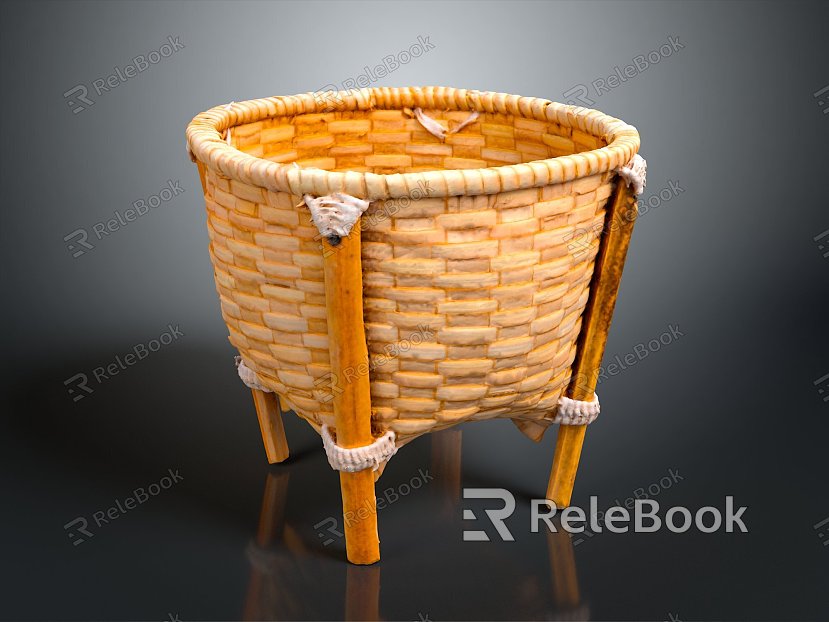 Basket Bamboo Basket Straw Basket Vegetable Basket Egg Basket Storage Basket Bamboo Basket Storage Basket Bamboo Blue model