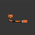 Orange Durable Industrial Flexible Hose With Black Clamps And Orange End Connectors