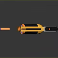Yellow and Gray Plastic Toy Gun with Orange Dart for Kids Daily Play Activity