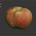 Fresh Ripe Peach With Juicy Red And Pink Smooth Skin On Black Background
